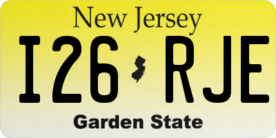 NJ license plate I26RJE