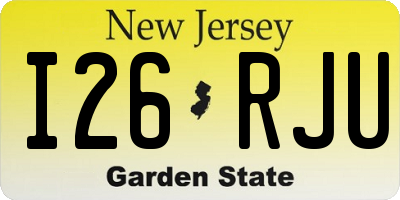 NJ license plate I26RJU