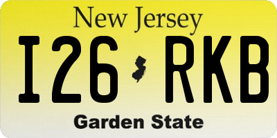 NJ license plate I26RKB