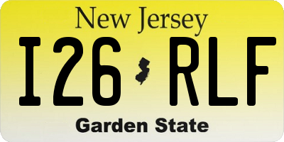NJ license plate I26RLF