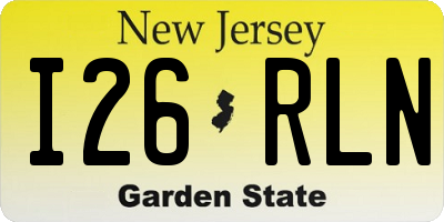 NJ license plate I26RLN