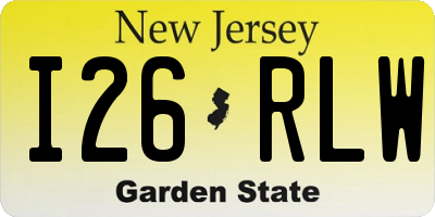 NJ license plate I26RLW