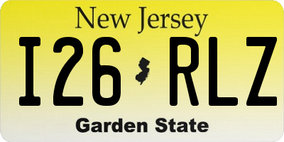 NJ license plate I26RLZ