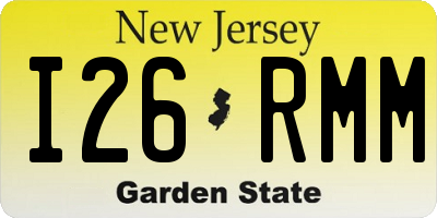 NJ license plate I26RMM
