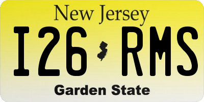 NJ license plate I26RMS