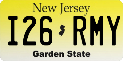 NJ license plate I26RMY