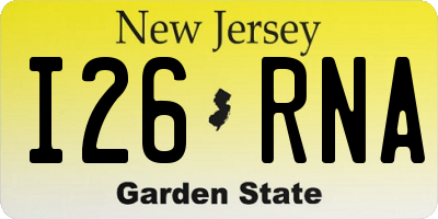 NJ license plate I26RNA