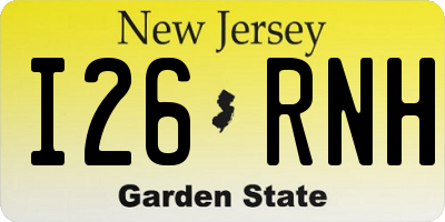NJ license plate I26RNH