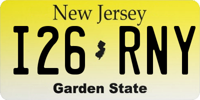 NJ license plate I26RNY