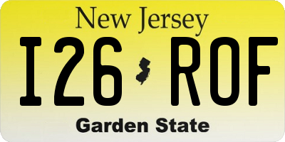 NJ license plate I26ROF