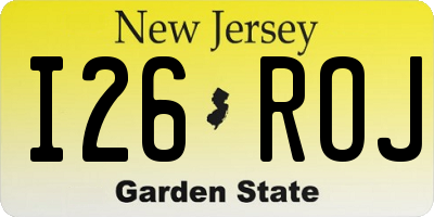 NJ license plate I26ROJ