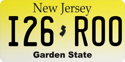 NJ license plate I26ROO