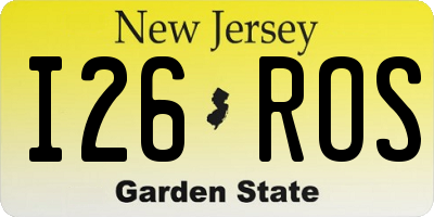 NJ license plate I26ROS