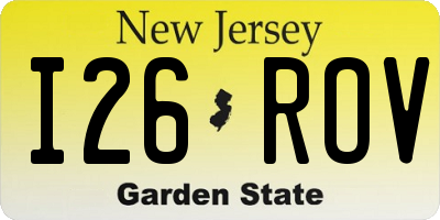 NJ license plate I26ROV