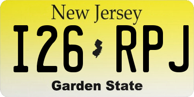 NJ license plate I26RPJ