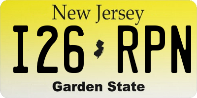 NJ license plate I26RPN