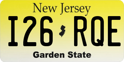 NJ license plate I26RQE