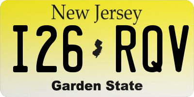 NJ license plate I26RQV