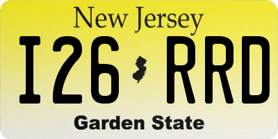 NJ license plate I26RRD