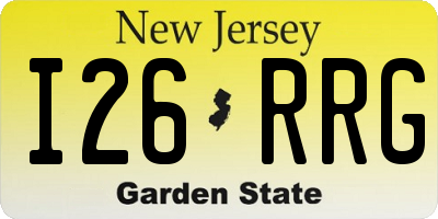 NJ license plate I26RRG
