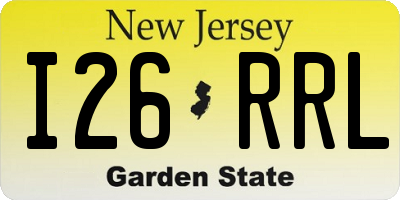NJ license plate I26RRL