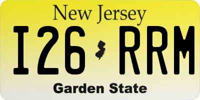 NJ license plate I26RRM