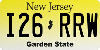 NJ license plate I26RRW