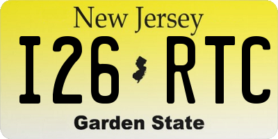 NJ license plate I26RTC