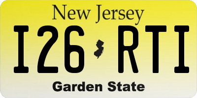 NJ license plate I26RTI