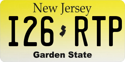 NJ license plate I26RTP