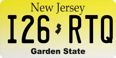 NJ license plate I26RTQ