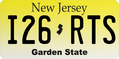 NJ license plate I26RTS