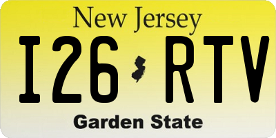 NJ license plate I26RTV