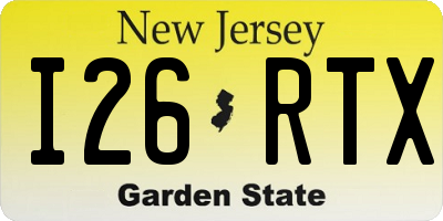 NJ license plate I26RTX