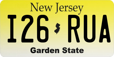 NJ license plate I26RUA