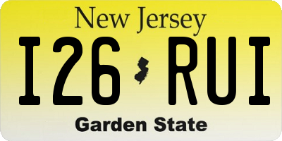 NJ license plate I26RUI