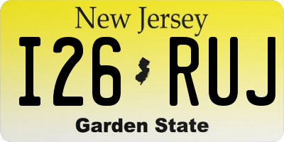 NJ license plate I26RUJ