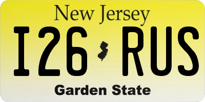 NJ license plate I26RUS