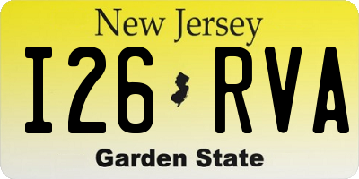 NJ license plate I26RVA