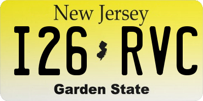 NJ license plate I26RVC
