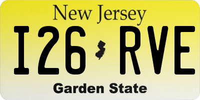NJ license plate I26RVE