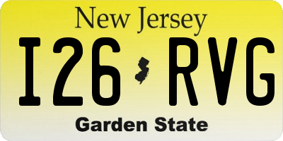 NJ license plate I26RVG
