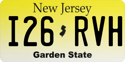 NJ license plate I26RVH