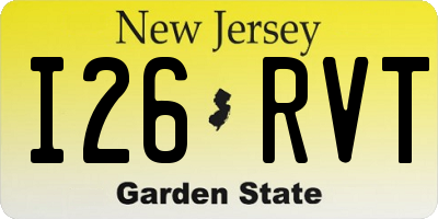 NJ license plate I26RVT