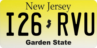 NJ license plate I26RVU