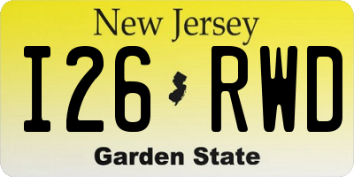 NJ license plate I26RWD