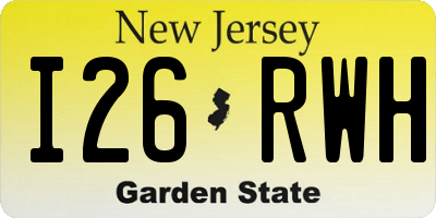 NJ license plate I26RWH