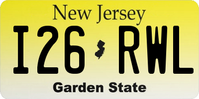 NJ license plate I26RWL