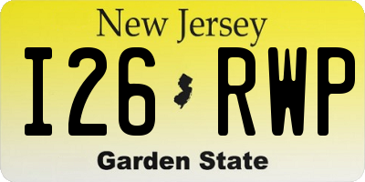 NJ license plate I26RWP