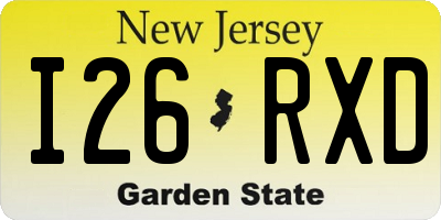 NJ license plate I26RXD